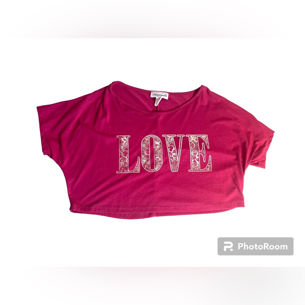 Diamonds Hot pink crop top size L